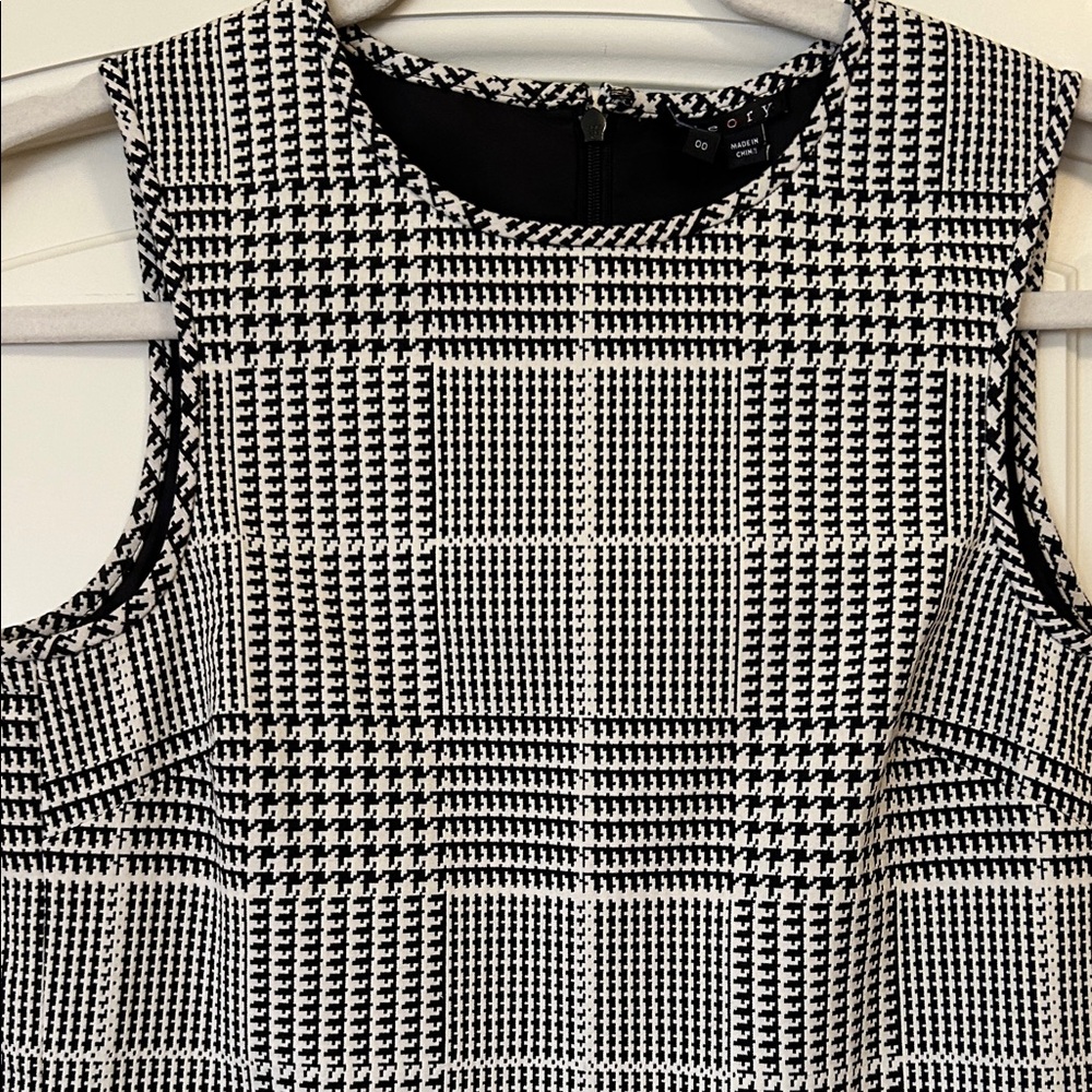 Theory Black and White Checked Mini Sheath Dress - Picture 3 of 8